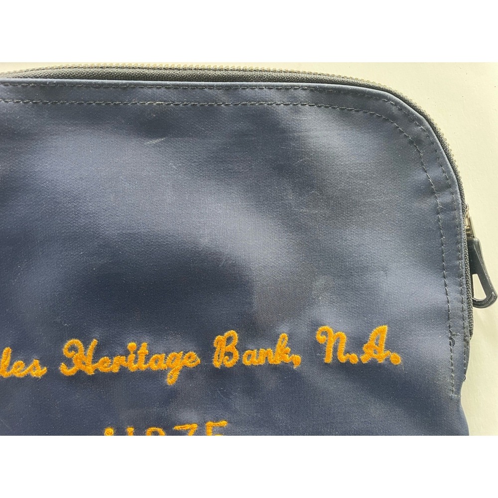 Vintage Peoples Heritage Bank 1875 Bank Deposit Zip Pouch Bag Locking No Key - Picture 11 of 15